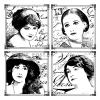 Clear Stamps for Card Making, 14 x 14 cm, Retro Women Background, Clear Silicone Stamp for Photo Album Decoration view 1