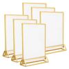 6-Pack 5 x 7-Inch Acrylic Sign Holders with Gold Edges and Vertical Stand, Double-Sided Table Holders for Weddings view 1
