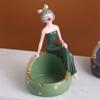 Resin Ashtray Without Lid, Decorative Girl Design, 5.51 x 8.85 in (Color) view 4