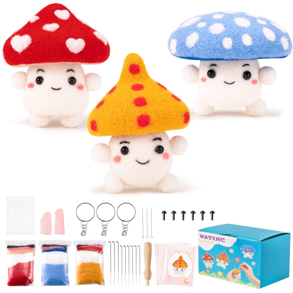 WATINC Needle Felting Mushroom Starter Kit