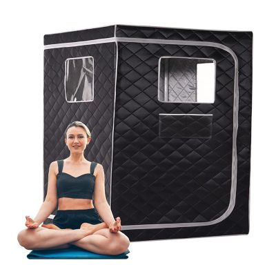 Portable Steam Sauna Tent for 2 People, Full-Size Double Sauna Tent, Black Gray