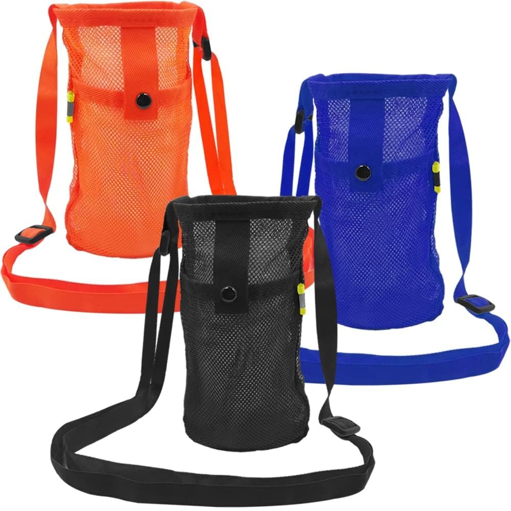 Oikabio 3-Piece Portable Water Bottle Carrier Bags with Adjustable Shoulder Straps, Multicolor