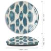 Evans1nism Blue Chinoiserie Glass Refrigerator Magnets, Ikat Style, 4-Piece Set view 3