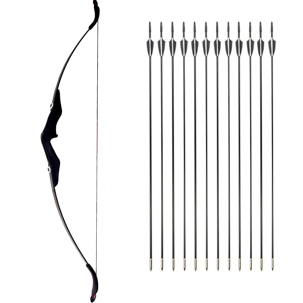 Takedown Recurve Bow with Arrows, 30/40 lb, Adult Beginner Set (40 lb + 12 Arrows)