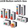 BCMCBV Plastic Pushbutton Switch Control Box, Self-Starting Button, Waterproof Box, Industrial Electrical Emergency Stop Switch (Color: 4-Hole-03) view 2