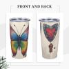 SSIMOO Stainless Steel Travel Tumbler with Rainbow Butterfly Design view 4