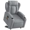 vidaXL Massage Recliner with Lift Assist, Light Gray Fabric view 1