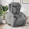 vidaXL Massage Recliner with Lift Assist, Light Gray Fabric view 2