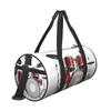 Cool Drum Set Print Round Large-Capacity Travel Bag, Black, One Size view 3
