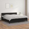 Willood Black Faux Leather Box Spring Bed with Mattress, 200 x 200 cm view 1