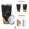 Insulated Stainless Steel Travel Tumbler with Straw, Elk in Meadow, 590 mL view 2