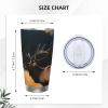 Insulated Stainless Steel Travel Tumbler with Straw, Elk in Meadow, 590 mL view 4