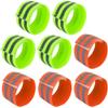 XYWHPGV 8-Piece Reflective Wristbands, High Visibility, Green/Orange view 1