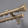 Double Wall-Mounted Curtain Track for Bay Windows, Decorative Double Track with Complete Hardware Kit (Gold) view 1