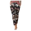 Women's Linen and Athletic Pants, High-Waisted Wide-Leg Black Baggy Jeans, Y2K Training Pants, Polyester-Spandex Bib Overalls, Short Summer Pants view 1
