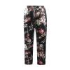 Women's Linen and Athletic Pants, High-Waisted Wide-Leg Black Baggy Jeans, Y2K Training Pants, Polyester-Spandex Bib Overalls, Short Summer Pants view 4
