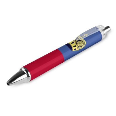 Novaj Liechtenstein Flag Ballpoint Pen, Patriotic Theme, Blue Ink, Independence Day, Writing and Signing, Gel Pen