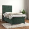 DYRJDJWIDHW Box Spring Bed with Mattress, Dark Green, 100 x 200 cm, Velvet view 1