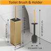 BGL Freestanding Toilet Brush and Holder, Brushed Gold view 2
