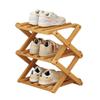 4-Tier Folding Bamboo Shoe Rack, Sturdy Freestanding Organizer for Corners, Doors, Hallways, and Bedrooms view 1