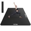 HAPBEAR XXL Extra-Wide Yoga Mat, TPE Exercise Mat, Non-Slip, 198 x 137 x 6 mm, Black view 1