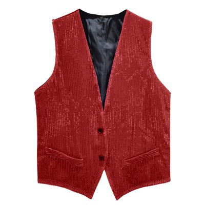Men's Sequin Vest, Sleeveless Glitter Waistcoat for Women and Men