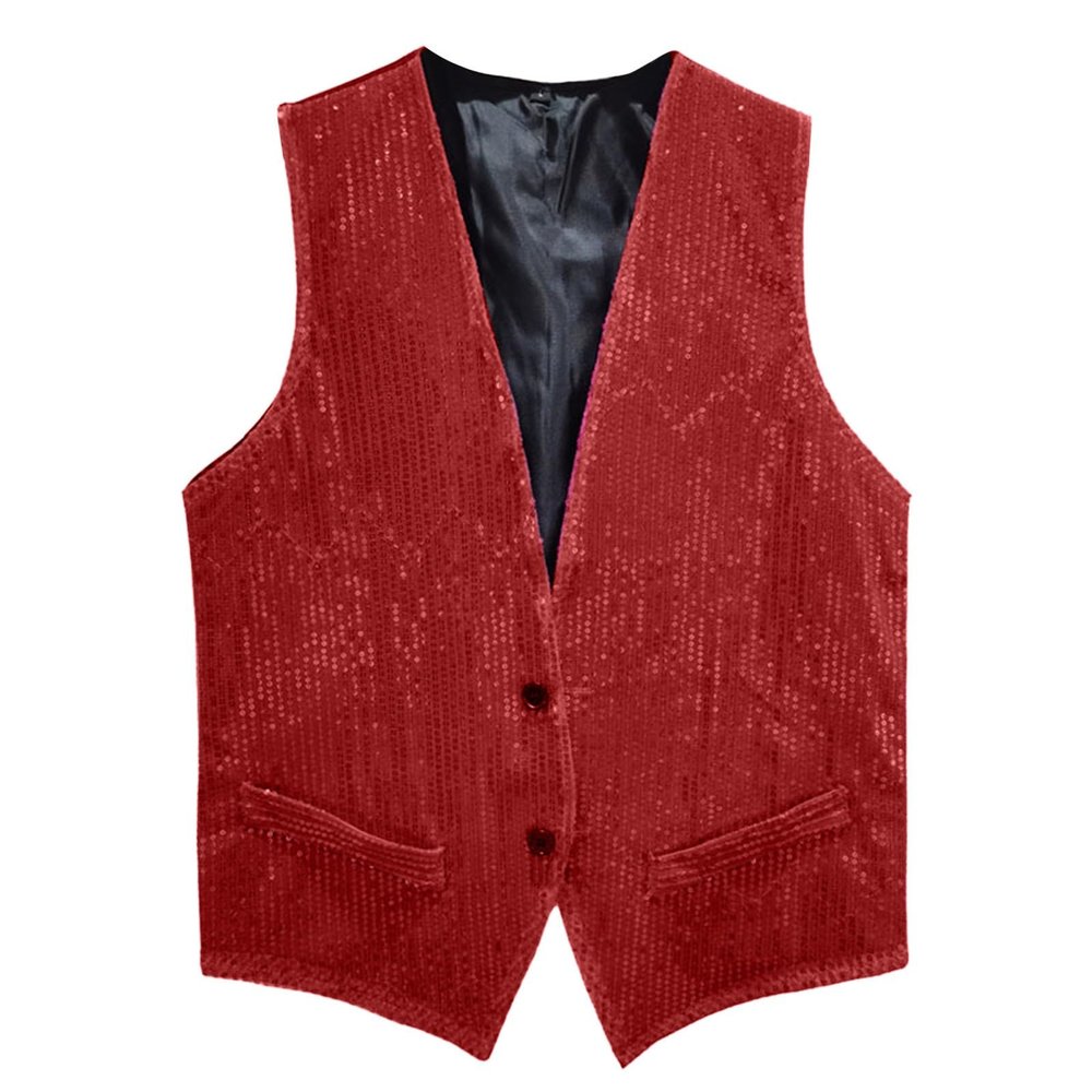 Men's Sequin Vest, Sleeveless Glitter Waistcoat for Women and Men