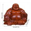 Wooden Hotei Lucky Buddha Statue, Red, Feng Shui Decor view 2