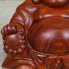 Wooden Hotei Lucky Buddha Statue, Red, Feng Shui Decor view 3