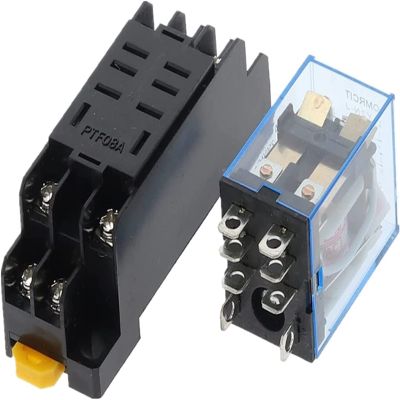 SPABOY 220/240 V AC 10 A 8-Pin Coil Power Relay, DPDT LY2NJ HH62P HHC68A-2Z with Socket Base (Size: DC 36 V)