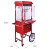 Popcorn and Cotton Candy Machines with Cart, Stainless Steel, 226 g Popcorn Kettle, 50 cm Cotton Candy Bowl view 2