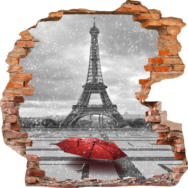 HUBDECO Self-Adhesive Kitchen Wallpaper Sticker with 3D Hole Effect, Glare-Free, for Tiles, Plexiglass, Furniture, Cabinets and Mirrors, 110 x 172 cm, Paris 2