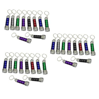 UKCOCO 30-Pack Mini LED Flashlights, Lightweight Keychain Torches with Key Rings