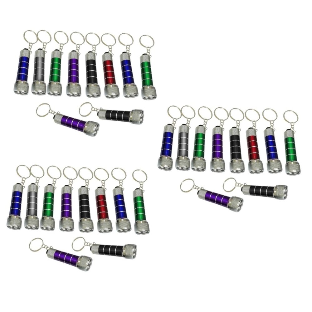 UKCOCO 30-Pack Mini LED Flashlights, Lightweight Keychain Torches with Key Rings