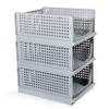 GREELUE Closet Organizer, 3-Pack, Foldable Storage Boxes, Gray view 1