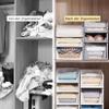 GREELUE Closet Organizer, 3-Pack, Foldable Storage Boxes, Gray view 4
