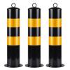 JIANGSS Steel Parking Bollards, Safety Posts with Yellow Reflectors, Black, 3-Pack view 1