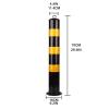 JIANGSS Steel Parking Bollards, Safety Posts with Yellow Reflectors, Black, 3-Pack view 2