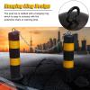 JIANGSS Steel Parking Bollards, Safety Posts with Yellow Reflectors, Black, 3-Pack view 3