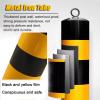 JIANGSS Steel Parking Bollards, Safety Posts with Yellow Reflectors, Black, 3-Pack view 4