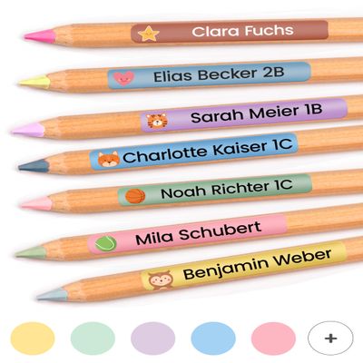 225 Kids' Name Stickers for School – Pens (Pink)