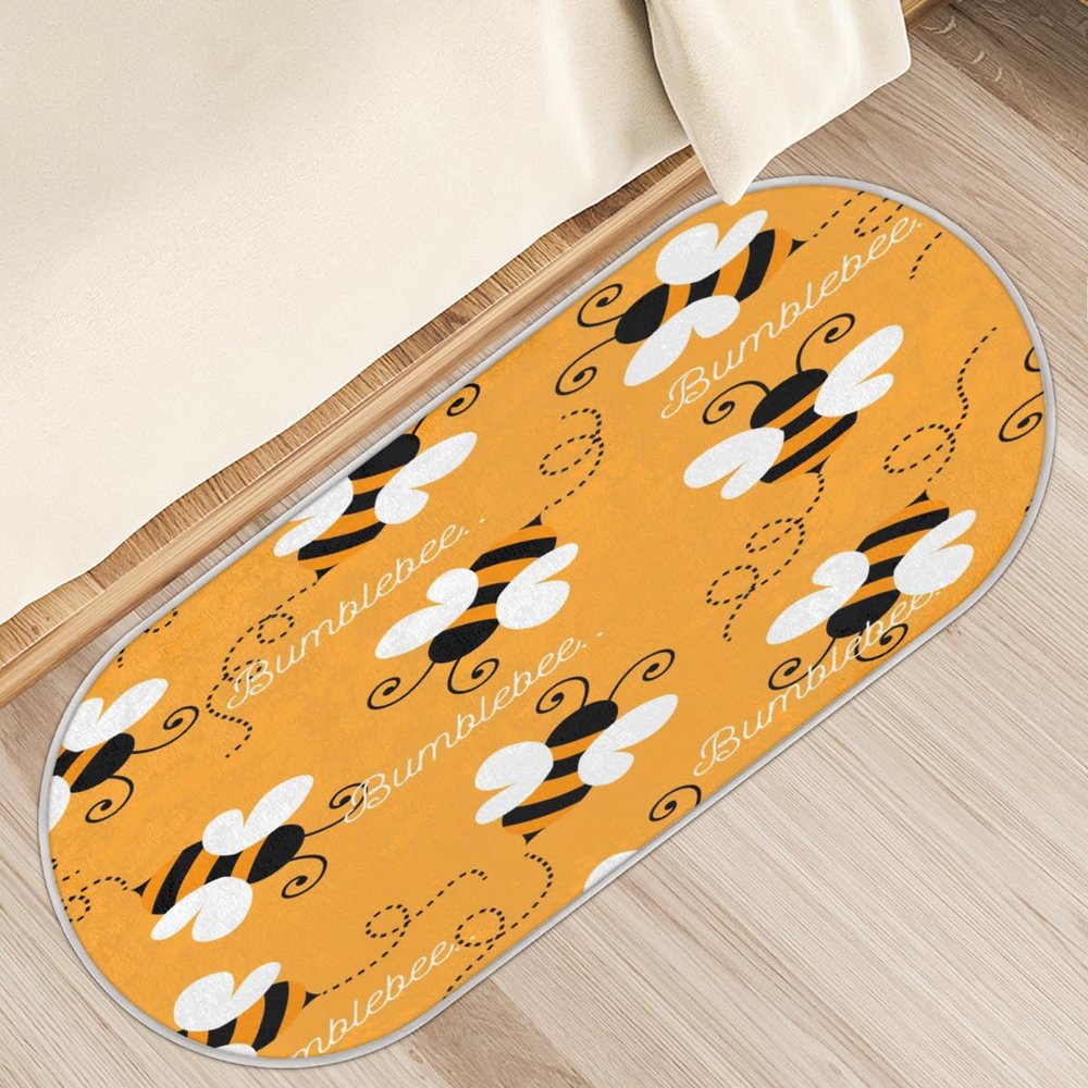 TropicalLife Bee Area Rug, 50 x 120 cm, Thick Long-Pile Non-Slip Mat
