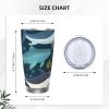 VducK 590 ml Insulated Stainless Steel Travel Tumbler with Lid, Whale Pattern view 4