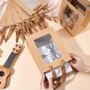 NBEADS 12-Pack Kraft Paper Gift Bags with Windows, 20 x 15 x 10.3 cm, with Handles, Camel view 3