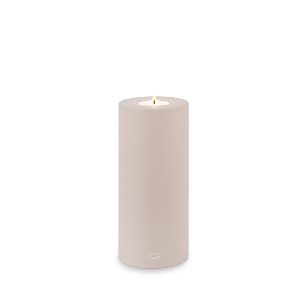 Qult Farluce Trend Cappuccino 8 + 10 cm Candle-Shaped Tealight Holder, Plastic Candle Look, with Tealight (8 H 18 cm)