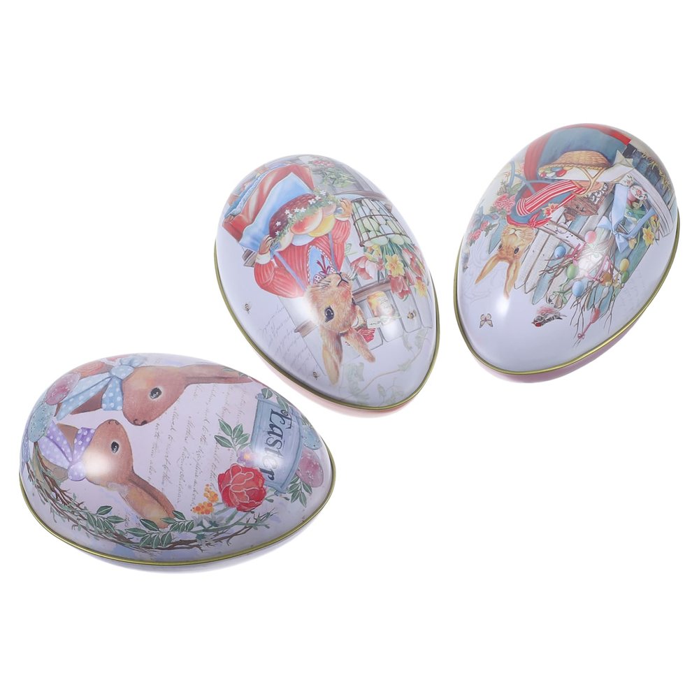 Healeved 6-Piece Easter Decorative Cookie Tin Gift Boxes with Easter Motifs