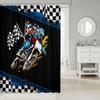 feelingyou Cool Motorcycle Racing Shower Curtain, Black and White Checkered, L view 2