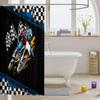 feelingyou Cool Motorcycle Racing Shower Curtain, Black and White Checkered, L view 3