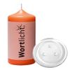 Bulla Design Wordlight Candle with Glass Plate, “Wishes for Life,” Mango view 1