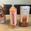 Bulla Design Wordlight Candle with Glass Plate, “Wishes for Life,” Mango view 4